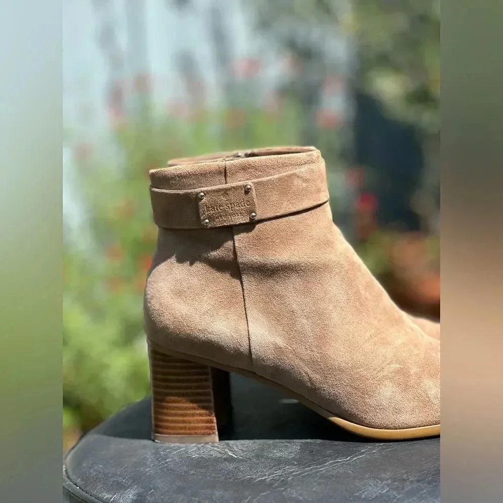 Kate Spade — Strapped Suede Ankle Boots